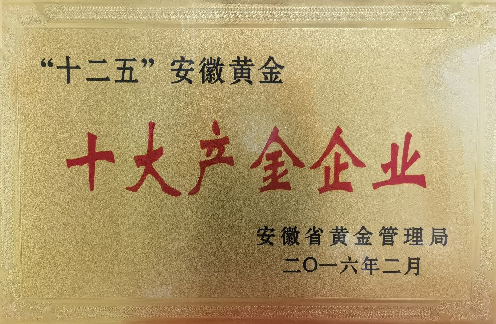 ”十二五“省黄金十大产金企业